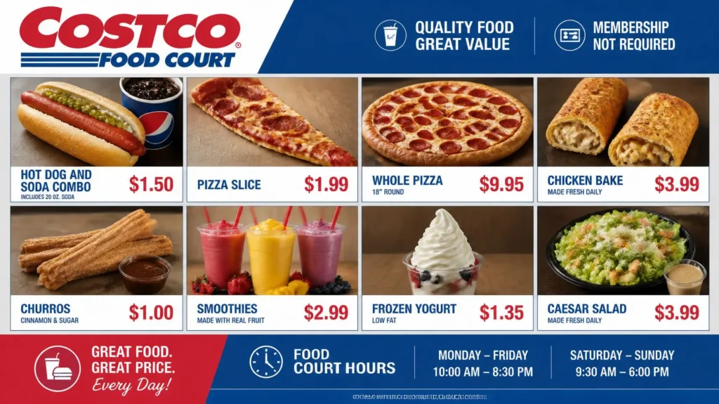 Costco Food Court menu prices and calories 2026