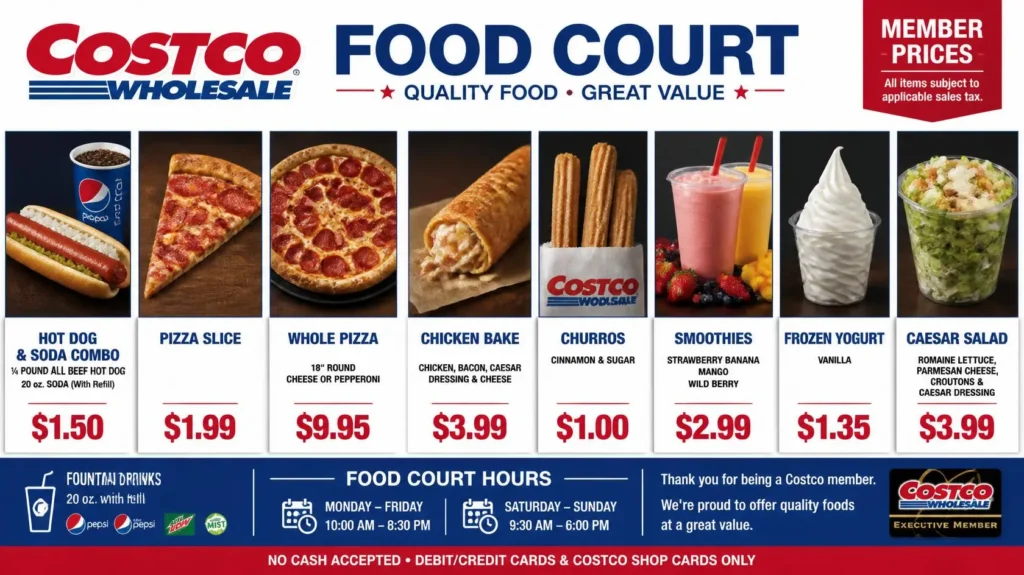 Costco Food Court pizza slice and whole pizza
