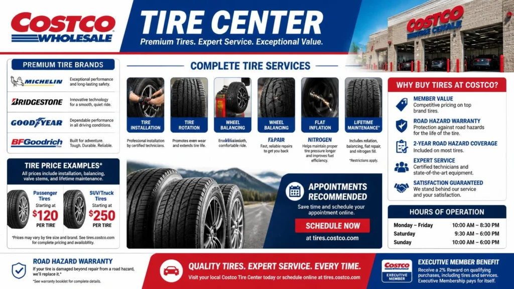 Costco Tires prices and tire options 2026
